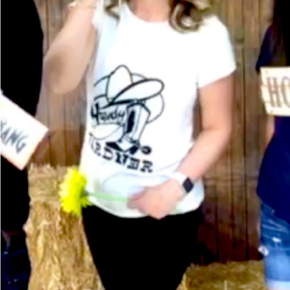 Bandit Brand Howdy Pardner Women's Western cream t-shirt cowgirl L made in USA - Picture 2 of 5